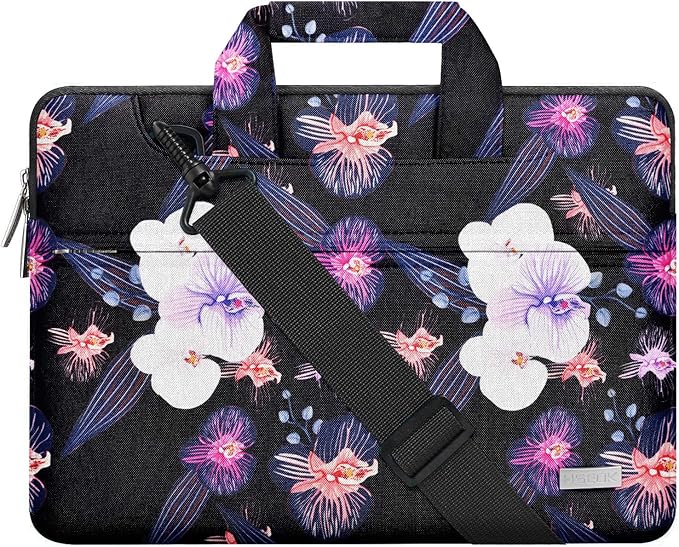 Hseok Laptop Shoulder Bag 13 13.3 14 Inch Case Compatible with MacBook Pro/Neo 14" M5/M4/M3/M2/M1,Mac Air/pro/Neo 13" and Most 13 13.3 14 Notebooks,Spill-Resistant Briefcase,Jellyfish Flower