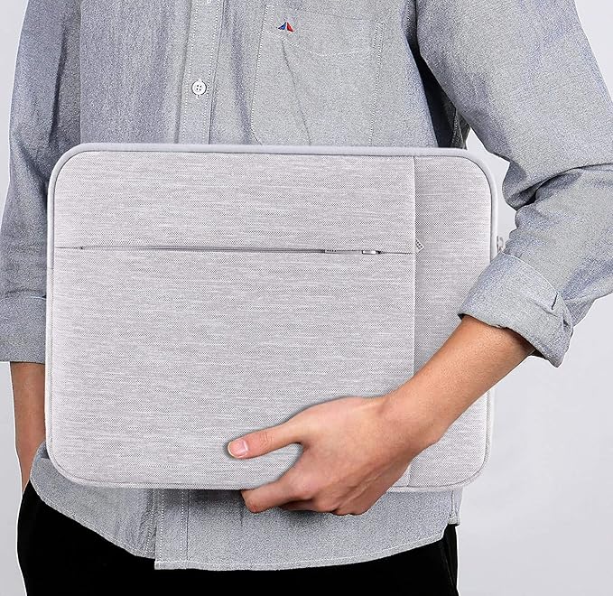 Lacdo Laptop Sleeve Case for 13 inch Microsoft New Surface Pro 11th Copilot+PC, Surface Pro 10/9/8/X/7/6/5, 12.4 inch Microsoft Surface Laptop Go 3/2/1 Shockproof Water-Resistant Computer Bag, Gray