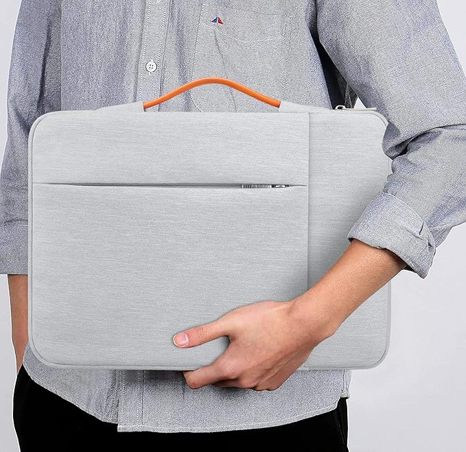 Lacdo 360° Protective Laptop Sleeve Case for 15 inch New MacBook Air M5/A3448 (2026), M4 A3241 2025, M3 A3114, M2 A2941 2024-2023, 15 inch MacBook Pro A1990 A1707, Computer Bag, Water-Resistant, Gray