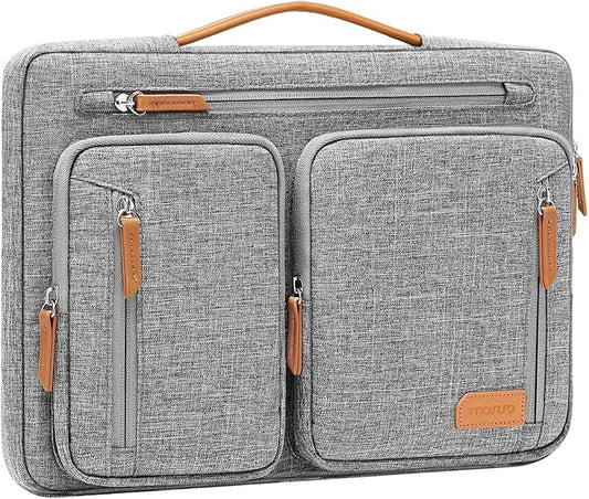 MOSISO 360 Protective Laptop Case 15.6 inch, 15-16 inch Laptop Sleeve Compatible with MacBook Pro 16, HP Acer Dell Lenovo ASUS, Side Open Carrying Computer Bag with 5 Accessory Pockets&Belt, Gray