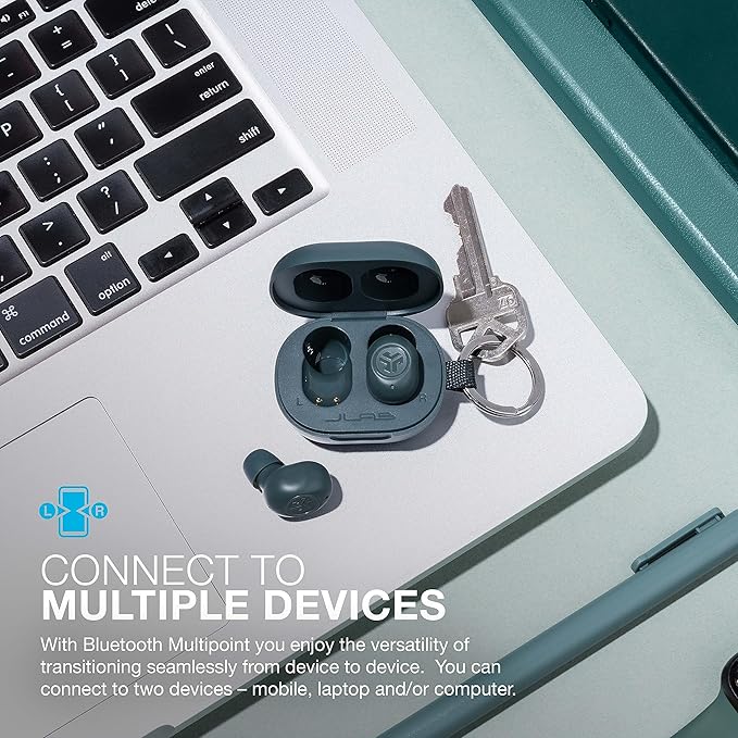 JLab JBuds Mini True Wireless Bluetooth Earbuds with Charging Case, Sage, IP55 Sweat and Dust Proof, Bluetooth Multipoint, Be Aware Audio, 3 EQ Sound Settings, Crystal Clear Calls