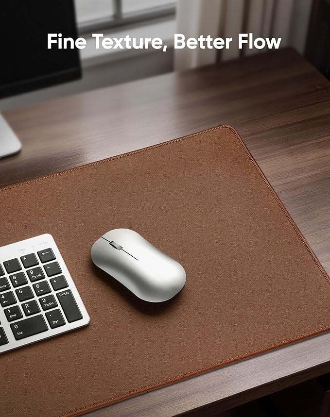 Waterproof Large Gaming Mouse Pad with Durable Stitched Edges, Non-Slip Rubber Base, Grainy Jacquard Mouse Mat Desk Pad for Home Office Gaming, 31.5''x11.8''x0.12'', Matte Brown
