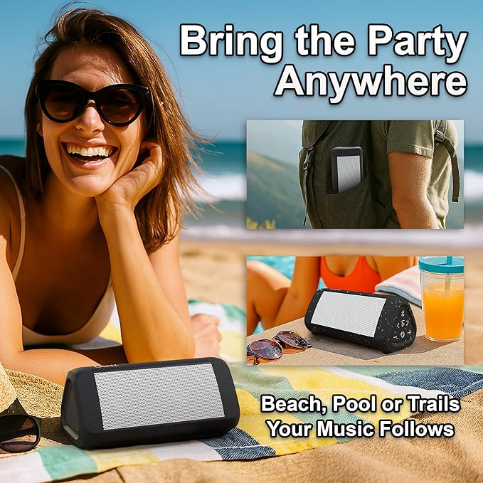 OontZ Angle 3 Ultra - Portable Bluetooth Speaker, 14 Watts, Bigger Bass, Hi-Quality Sound, 100 Ft Wireless Range, Play Two Speakers Together, IPX7 Waterproof, Home, Outdoor, Great Gift (White)