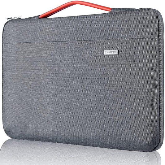 LANDICI 360°Laptop Sleeve Case 14 15 Inch Compatible with MacBook Air 15 M2/M3/M4 2022-2025, MacBook Pro 15, Hp chromebook 14, Waterproof Computer Bag Cover with Handle, Grey