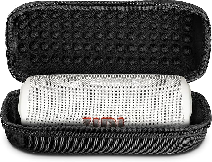 JBL Flip 6 Portable Wireless Speaker | Deep Bass Sound, IP67 Waterproof Rating | Bluetooth Audio for Outdoor, Travel, Beach, Hiking, and Home Use (White) with Travel Case + Microfiber Cloth
