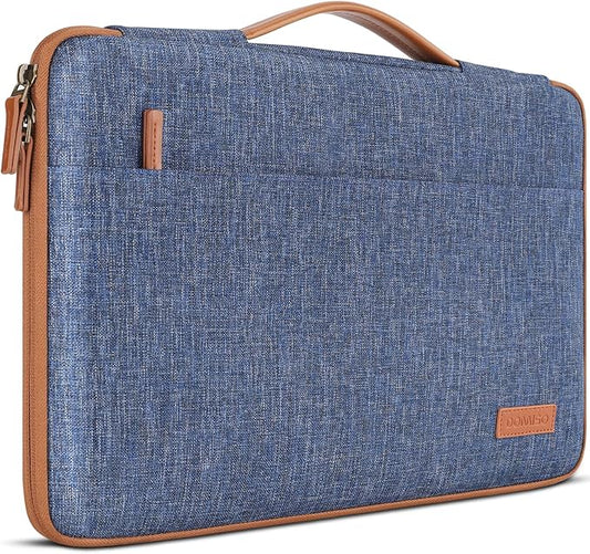 DOMISO 15.6 inch Laptop Case Sleeve Protective Cover Compatible with 16 inch MacBook Pro M4 M3 M2/Pro Max,15.6-16 inch HP Dell ASUS Lenovo Chromebook,Waterproof Computer Cases Bag with Handle,Blue