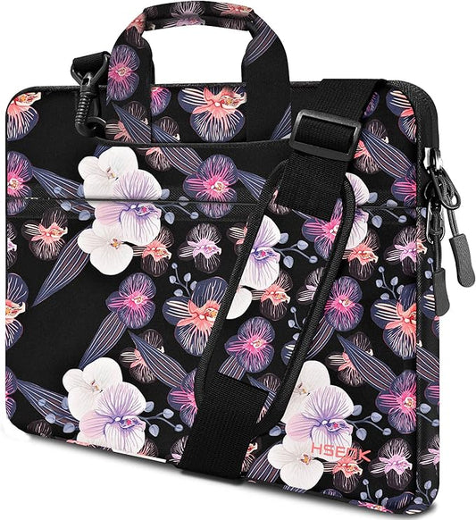Hseok Laptop Shoulder Bag 13 13.3 14 Inch Case Compatible with MacBook Pro/Neo 14" M5/M4/M3/M2/M1,Mac Air/pro/Neo 13" and Most 13 13.3 14 Notebooks,Spill-Resistant Briefcase,Jellyfish Flower