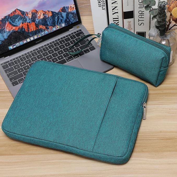 HYZUO 13.3-14 Inch Laptop Sleeve Bag Set for MacBook Pro 14 M5/M4/M3/M2/M1 Pro/Max A3426 A3427 2026-2021, MacBook Air/Pro 13.3, 13.5-13.8" Surface Book/Laptop, Notebook Case for 13.3" HP, Dark Green