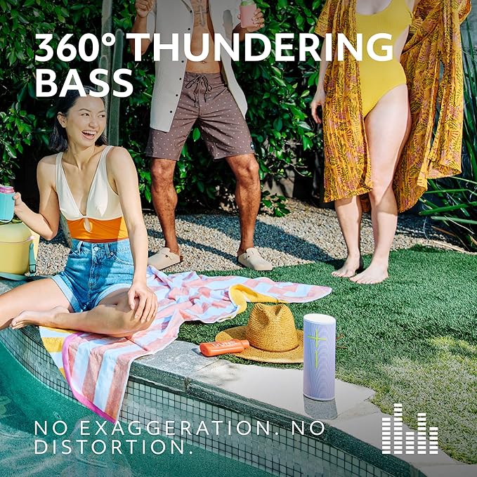 Ultimate Ears MEGABOOM 4 Portable Waterproof Bluetooth Speaker with Powerful 360-Degree Sound and Thundering Bass, Floating Speaker with 20-Hour Battery and 147ft (45m) Range - Blue