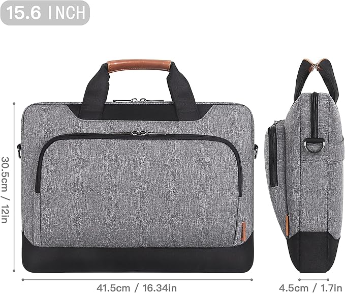 DOMISO 15-15.6 Inch Laptop Bag Business Briefcase Laptop Case Compatible with Lenovo 15.6" Ideapad 330/16" MacBook Pro/HP EliteBook 850 G3/Envy x360 15/Latitude 3580/Acer Chromebook/Asus,Grey