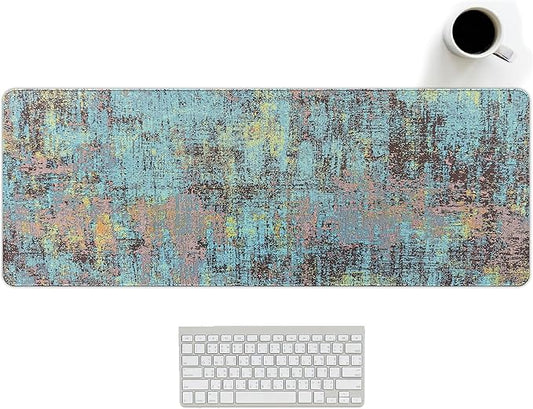 Vintage Blue Green Mouse Pad Gradient Desk Mat Retro Blue Green Rectangle Large Long Computer Mousepad, XL Mousepads Teal Desk Accessorie Office Supplies for Women Men 31.5x11.8