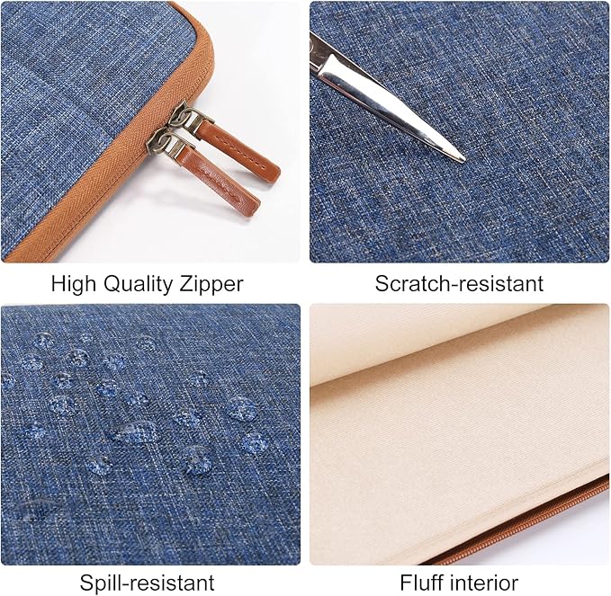 DOMISO Laptop Case Sleeve Protective Cover Compatible with MacBook Air 13 M4 M3 M2,MacBook Pro M2 M1,iPad Air/Pro,13 inch Dell,Lenovo, HP,Asus,Waterproof Computer Cases Bag with Handle,Blue