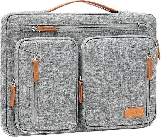 MOSISO 360 Protective Laptop Case 15 inch, Laptop Sleeve Compatible with MacBook Air 15 M5 A3448 M4 A3241 M3 A3114 M2 A2941,Dell XPS,Side Open Carrying Computer Bag with 5 Accessory Pockets&Belt, Gray