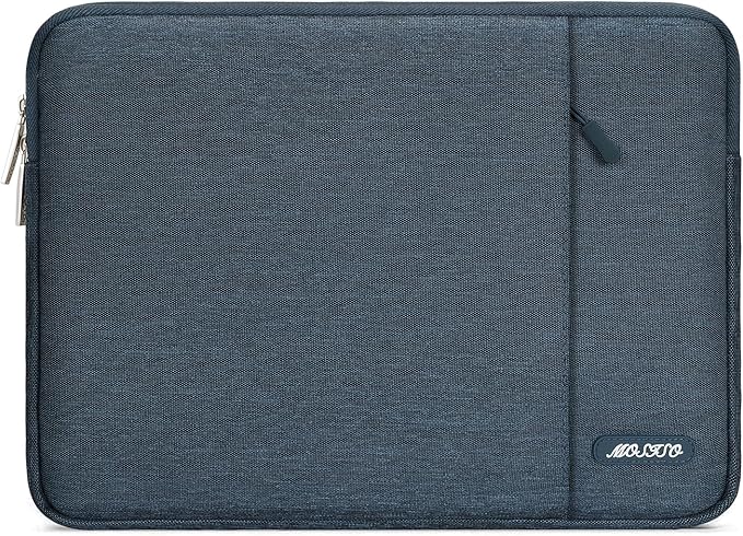 MOSISO Laptop Case 16 inch, 15-15.6 inch Laptop Sleeve Compatible with MacBook Pro 16 M5 M4 M3 M2 M1, HP Acer Dell Lenovo ASUS, Polyester Vertical Computer Sleeve Bag with Pocket, Haze Blue