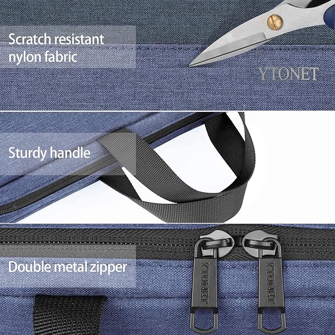 Ytonet 17 17.3 Inch Laptop Sleeve Case, Water Resistant Laptop Carrying Case with Handle, Compatible with MacBook HP Dell Lenovo Surface Asus Acer Notebooks, Gifts for Men Women Mom, Dark Blue