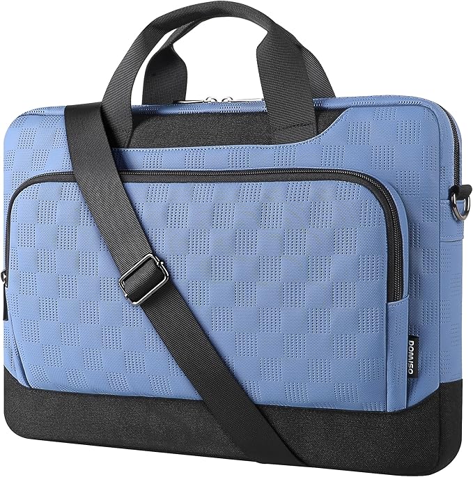 DOMISO 17-17.3 inch Laptop Sleeve Business Briefcase 17 inch Laptop Bag Waterproof 17 inch Laptop Case for Men Women Business Office Work Computer Bag Blue