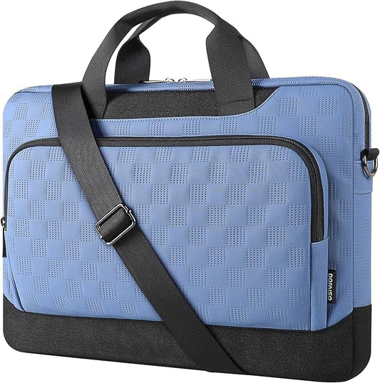 DOMISO 17-17.3 inch Laptop Sleeve Business Briefcase 17 inch Laptop Bag Waterproof 17 inch Laptop Case for Men Women Business Office Work Computer Bag Blue