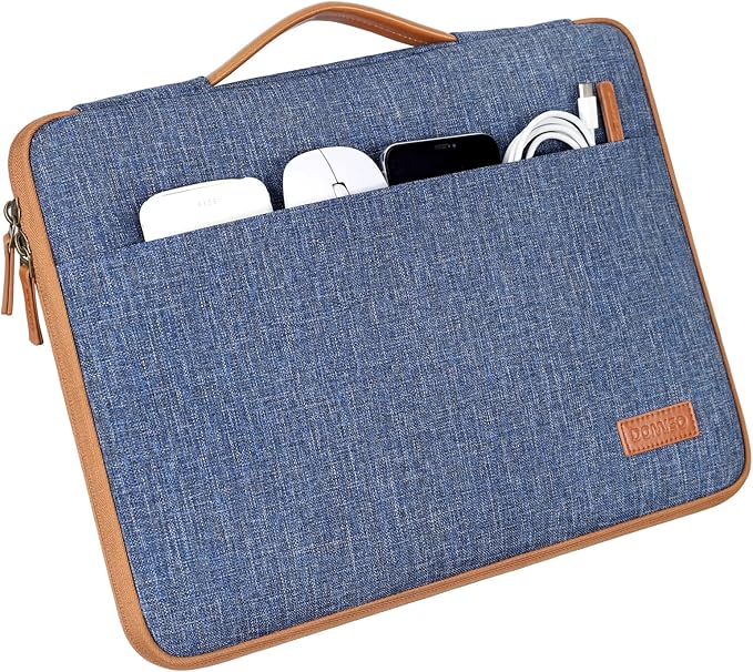 DOMISO 16 inch Laptop Sleeve Protective Case Cover Compatible with 16 16+ inch HP Dell ASUS Lenovo Chromebook,Waterproof Computer Cases Bag with Handle,Blue