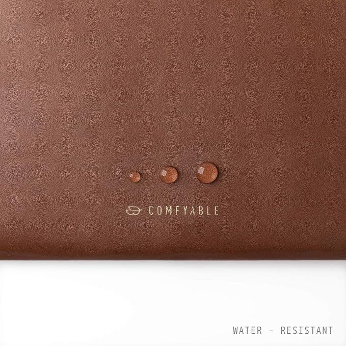 Comfyable Slim Protective Laptop Sleeve Compatible with 13/14 Inch MacBook Air & MacBook Pro M5/M4/M3/M2 Pro/Max 2026, Mac Travel Case, Laptop Pouch, Slim PU Leather Cover, Brown