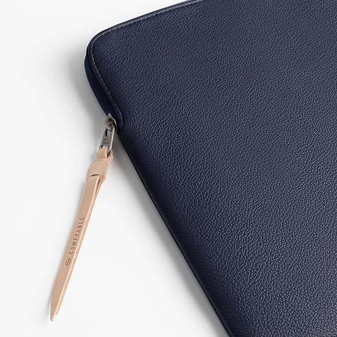 Comfyable Slim Protective Laptop Sleeve Compatible with 13/14 Inch MacBook Air & MacBook Pro M5/M4/M3/M2 Pro/Max 2026, Mac Travel Case, Laptop Pouch, Slim PU Leather Cover, Blue