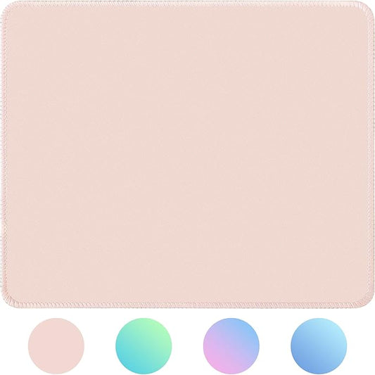 Bloss Small Mouse Pad, Mouse Pad Cute, Desk Matt for Keyboard and Mouse, Beige Mousepad with Stitched Edges, Keyboard Pad for Gaming, Office, Home(11.8 x 9.8 Inches / 3mm)