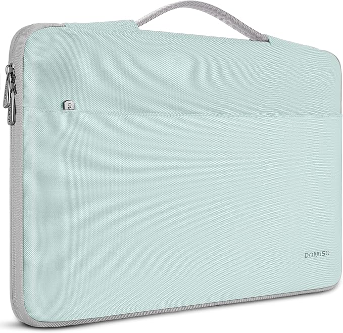 DOMISO 13.3 inch Laptop Case Sleeve Protective Cover Compatible with 14 inch MacBook Pro M4 M3 M2/MacBook Pro Max,13-13.3 inch Dell,Lenovo, HP,Waterproof Computer Cases Bag with Handle,Mint Green