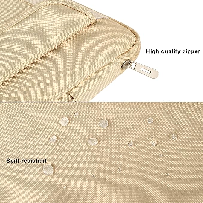 DOMISO 15.6-16 Inch Laptop Sleeve Case,Water-resistant Laptop Protective Case for MacBook Pro16,Dell XPS 16,Lenovo,HP, ASUS, Acer,Beige