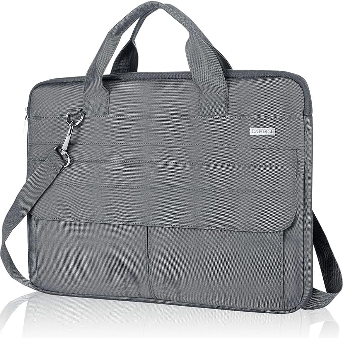 LANDICI Laptop Bag Carrying Case 15.6 Inch with Shoulder Strap, Slim Waterproof Computer Sleeve Cover Compatible with MacBook Pro 15/16, 15-16 Inch HP Acer Dell Lenovo ASUS Laptop, Grey