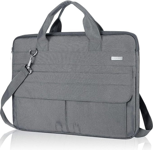 LANDICI Laptop Bag Carrying Case 15.6 Inch with Shoulder Strap, Slim Waterproof Computer Sleeve Cover Compatible with MacBook Pro 15/16, 15-16 Inch HP Acer Dell Lenovo ASUS Laptop, Grey