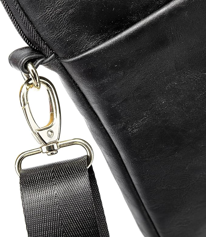 Kinmac 360° Protective Waterproof PU Leather Laptop Shoulder Messenger Sleeve Briefcase case Bag (13 inch-14 inch, Black PU)