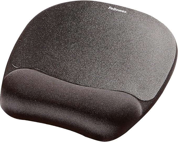 Fellowes Memory Foam Mouse Pad/Wrist Rest- Black (9176501)