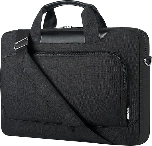 DOMISO 17-17.3 Inch Laptop Bag Large Capacity Laptop Shoulder Case for Dell XPS/Inspiron 17/HP Pavilion 17, Black