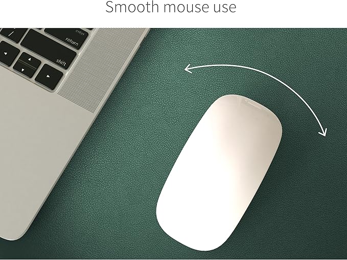 RENMTURE Desk Pad, Cork & PU Leather Desk Mat, Large Mouse pad, Non-Slip Desk Protector and Blotter, Waterproof Writing Pad, Desk Accessories and Organizers for Home Office (Deep Green,36"x17")