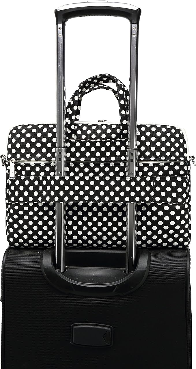 canvaslife Black dot Pattern 15 inch Waterproof Laptop Shoulder Messenger Bag Case With Rebound Bubble Protection for 14 inch-15.6 inch laptop 15 Case Bag