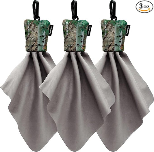 SPUDZ Classic Microfiber Lens Cleaner ?€? Clip-On Pouch, Washable ?€? for Binoculars, Scopes, Glasses, Screens | Classic | Alpine Mountain Camo, 6 x 6 Inch (3-Pack) by ALPINEINNOVATIONS
