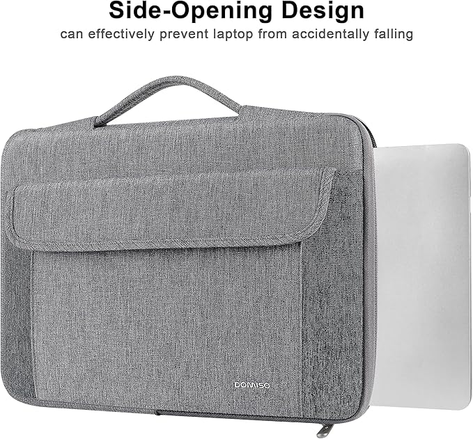 DOMISO 17-17.3 Inch Laptop Sleeve Case,Water-resistant Laptop Protective Carry Case with Retractable Handle for Dell, HP, Lenovo, Asus, Acer, Alienware,Gray