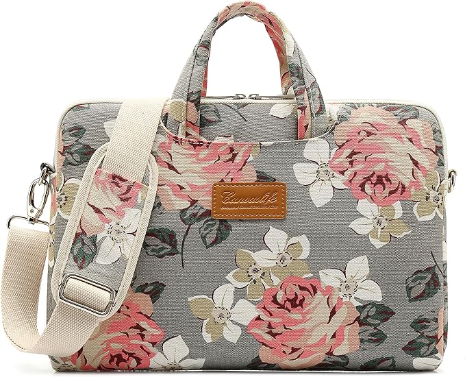 canvaslife Gray Roses Laptop Sleeve, 12/13 Inch | Waterproof
