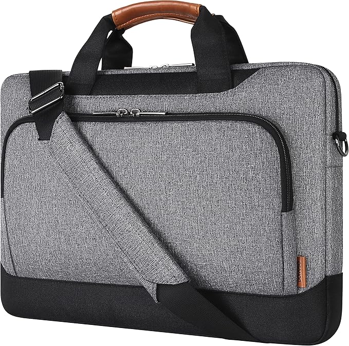 DOMISO 17-17.3 Inch Laptop Bag Briefcase Business Shoulder Bag for HP Pavilion 17/MSI GS73VR/Dell Inspiron 17, Grey