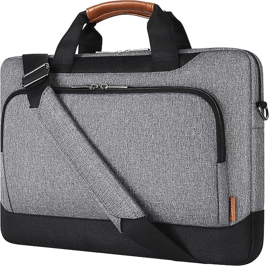 DOMISO 17-17.3 Inch Laptop Bag Briefcase Business Shoulder Bag for HP Pavilion 17/MSI GS73VR/Dell Inspiron 17, Grey