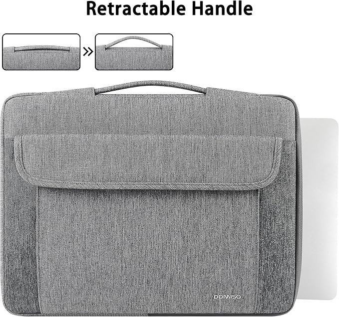 DOMISO 15.6-16 Inch Laptop Sleeve Case,Water-resistant Laptop Protective Case for MacBook Pro16,Dell XPS 16,Lenovo,HP, ASUS, Acer,Gray